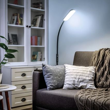 Himmennettävä LED-lattiavalaisin TEILO LED/10W/230V 3000/4000/6500K musta + kauko-ohjaus