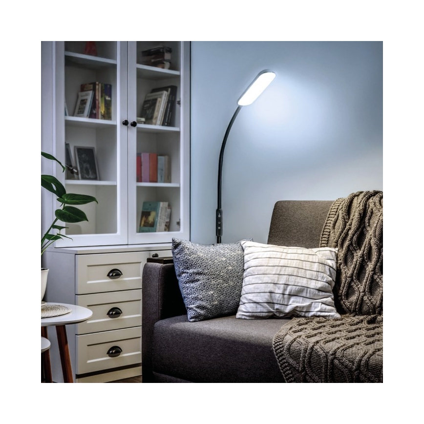 Himmennettävä LED-lattiavalaisin TEILO LED/10W/230V 3000/4000/6500K musta + kauko-ohjaus