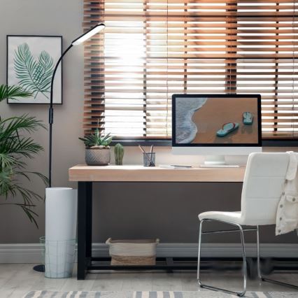 Himmennettävä LED-lattiavalaisin TEILO LED/10W/230V 3000/4000/6500K musta + kauko-ohjaus