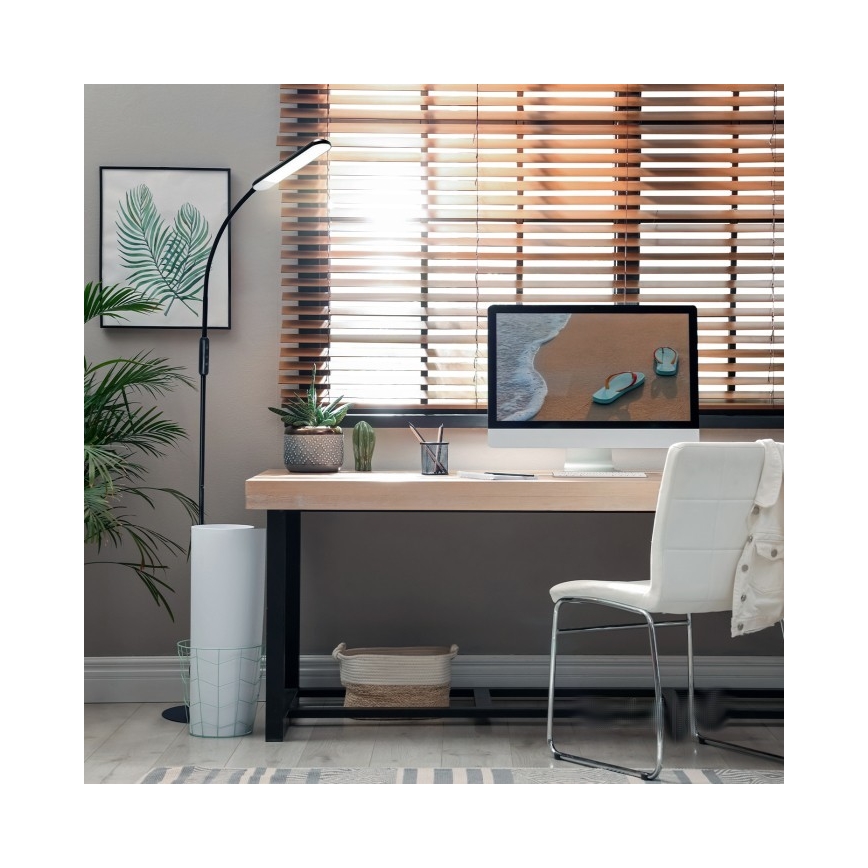 Himmennettävä LED-lattiavalaisin TEILO LED/10W/230V 3000/4000/6500K musta + kauko-ohjaus