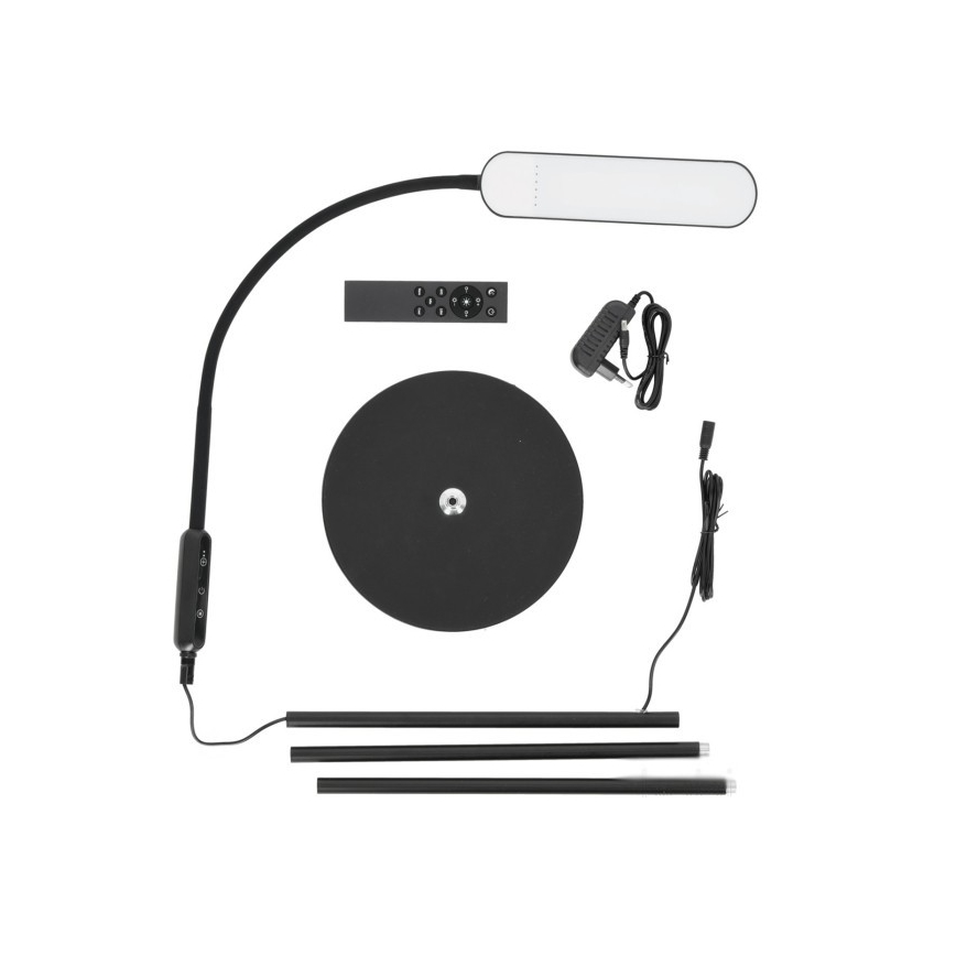 Himmennettävä LED-lattiavalaisin TEILO LED/10W/230V 3000/4000/6500K musta + kauko-ohjaus