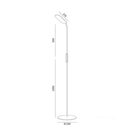 Himmennettävä LED-lattiavalaisin TEILO LED/10W/230V 3000/4000/6500K musta + kauko-ohjaus