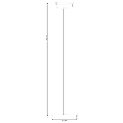 LED Himmennettävä kosketus ulko lattialamppu TRYPOLIS LED/2W/5V USB 1800 mAh IP44 musta