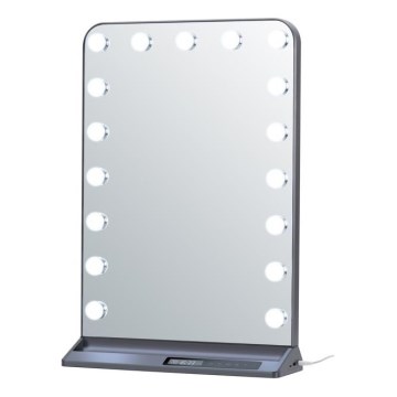 Himmennettävä LED-meikkipeili HOLLYWOOD LED/18W/230V 3000/4200/6000K harmaa