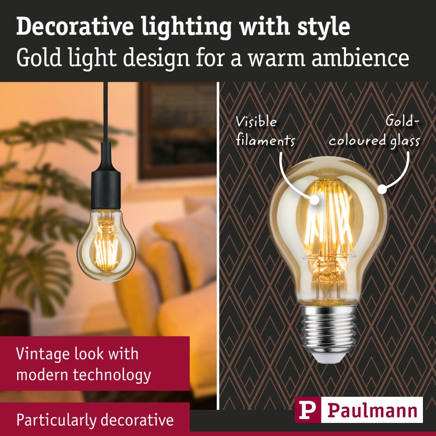 Himmennettävä LED-polttimo FILAMENT E27/6W/230V 1700K - Paulmann 28522