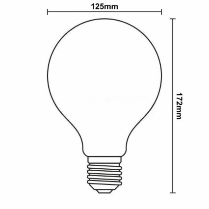 Himmennettävä LED-polttimo FILAMENT G125 E27/11W/230V 3000K