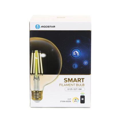 Himmennettävä LED-polttimo FILAMENT G125 E27/6W/230V 2700-6500K Wi-Fi - Aigostar