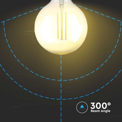 Himmennettävä LED-polttimo FILAMENT G125 E27/8W/230V 2200K