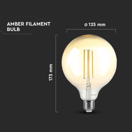 Himmennettävä LED-polttimo FILAMENT G125 E27/8W/230V 2200K