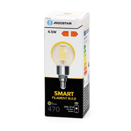 Himmennettävä LED-polttimo FILAMENT G45 E14/4,5W/230V 2700-6500K Wi-Fi - Aigostar