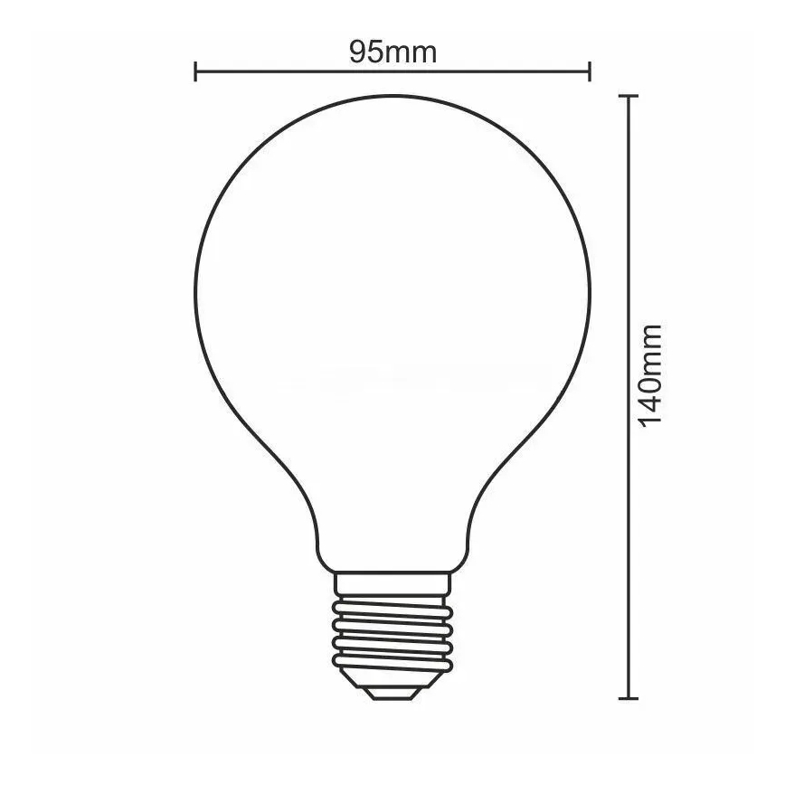 Himmennettävä LED-polttimo FILAMENT G95 E27/11W/230V 4000K