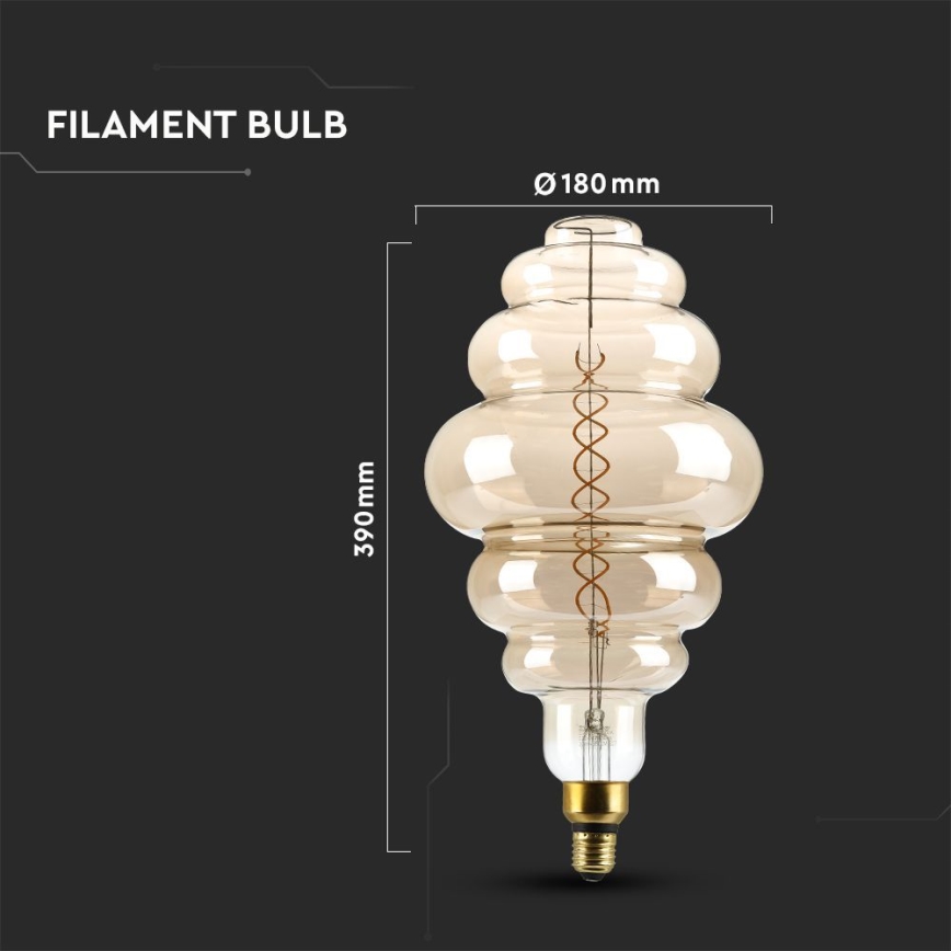 Himmennettävä LED-polttimo FILAMENT S200 E27/8W/230V 1800K