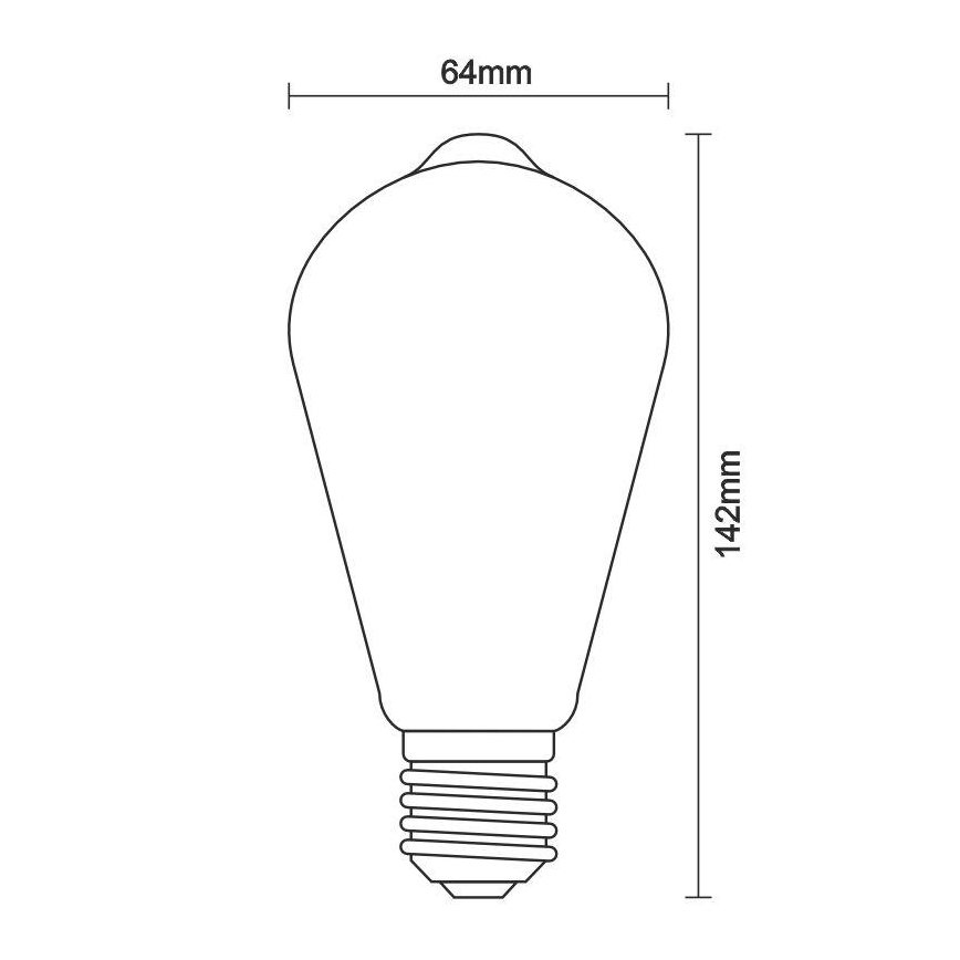 Himmennettävä LED-polttimo FILAMENT ST64 E27/11W/230V 3000K