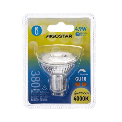 Himmennettävä LED-polttimo GU10/4,9W/230V 4000K - Aigostar