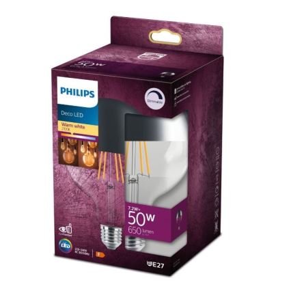 LED-himmennettävä polttimo peilikannalla DECO Philips G125 E27/7,2W/230V 2700K