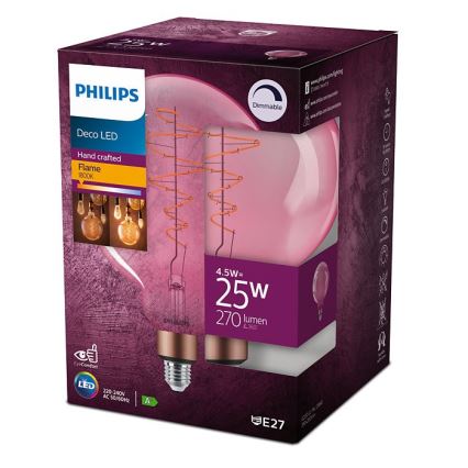 Himmennettävä LED-polttimo Philips DECO G200 E27/4,5W/230V 1800K