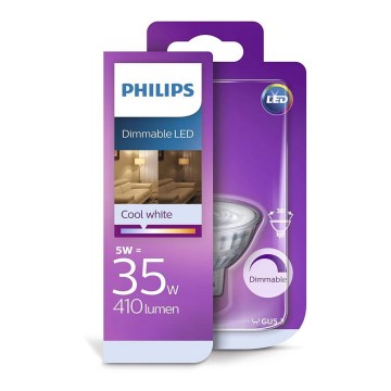 Himmennettävä LED-polttimo Philips GU5,3/5W/12V 4000K