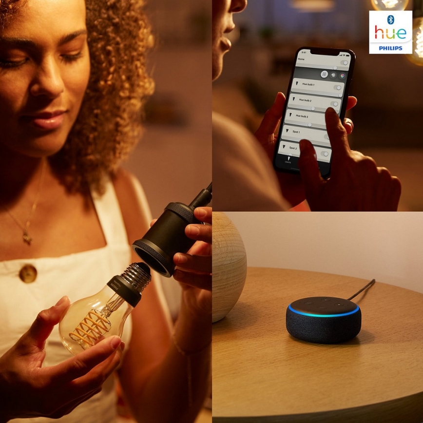 Himmennettävä LED-polttimo Philips Hue WHITE FILAMENT A60 E27/7W/230V 2100K