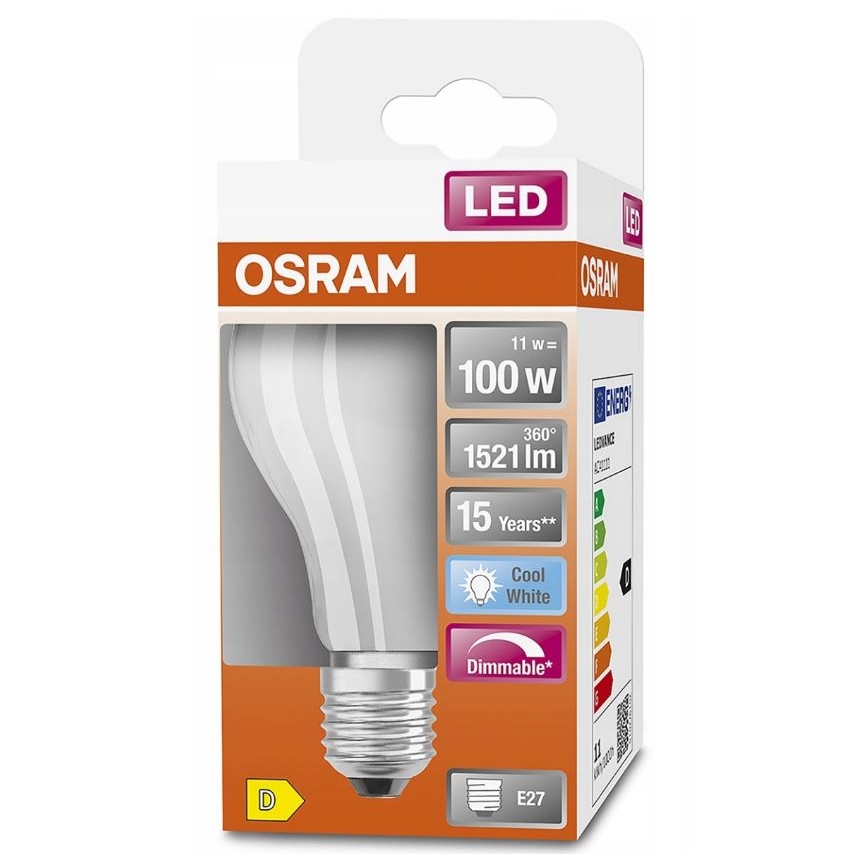 Himmennettävä LED-polttimo RETROFIT A60 E27/11W/230V 4000K - Osram