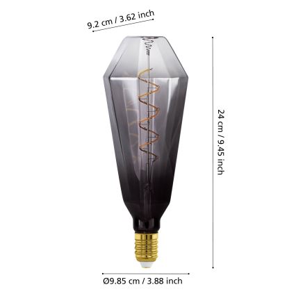 Himmennettävä LED-polttimo VINTAGE E27/4W/230V 1800K, savunvärinen - Eglo 110238