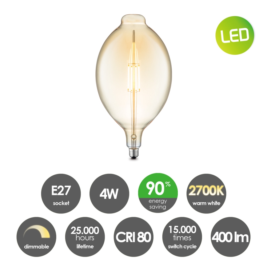 Himmennettävä LED-polttimo VINTAGE EDISON E27/4W/230V 2700K