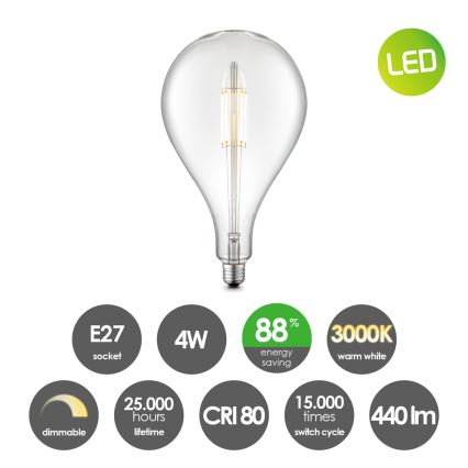 Himmennettävä LED-polttimo VINTAGE EDISON E27/4W/230V 3000K