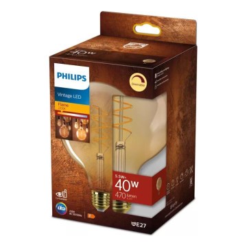 Himmennettävä LED-polttimo VINTAGE Philips G125 E27/5,5W/230V 2200K