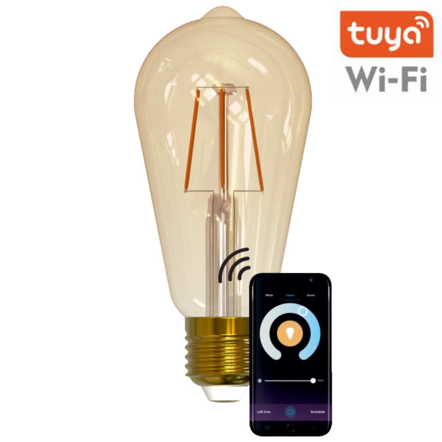 Himmennettävä LED-polttimo VINTAGE ST64 E27/5,5W/230V 1800-2700K Wi-fi Tuya