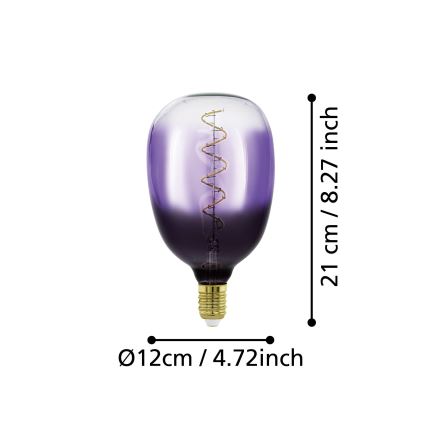 Himmennettävä LED-polttimo VINTAGE T120 E27/4W/230V 1800K violetti - Eglo 110226