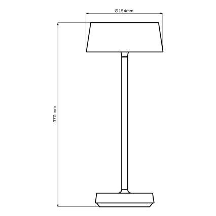 LED Himmennettävä kosketus ulko pöytävalaisin CASABLANCA LED/3,4W/5V USB 3600 mAh IP44 musta