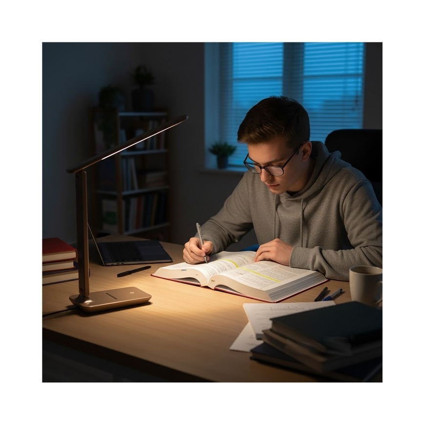 Himmennettävä LED-pöytävalaisin NOBLITE N LED/7W/230V 3000/4000/6500K ruskea