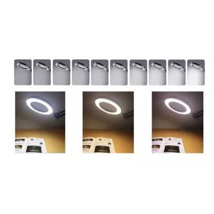 Himmennettävä LED-pöytävalaisin suurennuslasilla LED/6W/5V 3000K/4000K/6000K musta
