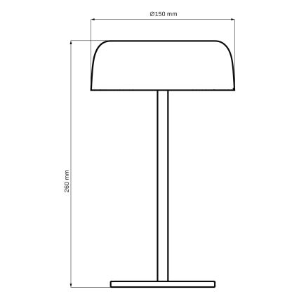 LED Himmennettävä kosketus ulko pöytävalaisin TRYPOLIS LED/2W/5V USB 1800 mAh IP44 musta