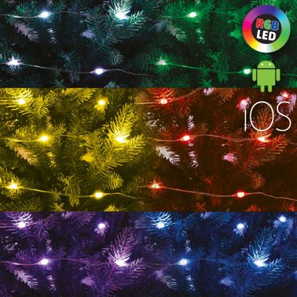 Himmennettävä LED RGB -jouluvalosarja, 200 LEDiä, 29 toimintoa, 20,4 m