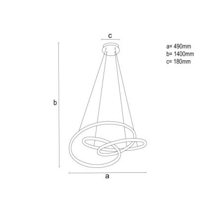 Himennettävä LED-riippuvalaisin vaijerilla LED/85W/230V 3000–6500K Ø 49 cm + kaukosäädin