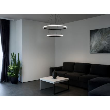 LED-himmennettävä riippuvalaisin vaijerilla LED/55W/230V 3000–6500K Ø 60 cm + kaukosäädin