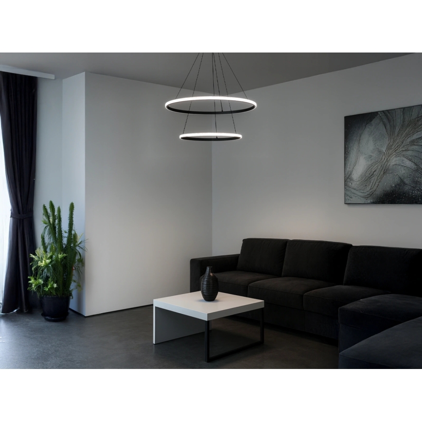 LED-himmennettävä riippuvalaisin vaijerilla LED/55W/230V 3000–6500K Ø 60 cm + kaukosäädin