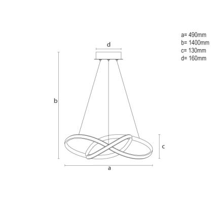 LED-himmennettävä riippuvalaisin vaijerilla LED/65W/230V 3000-6500K halkaisija 49 cm + kaukosäädin