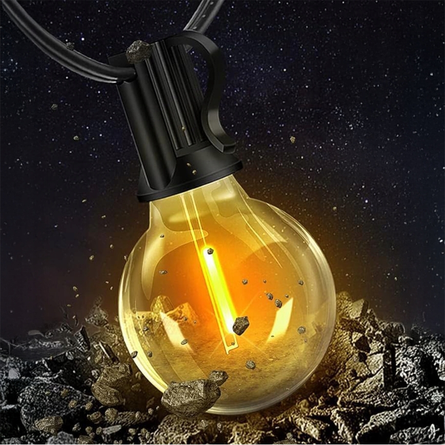 Himmennettävä LED-ulkovaloketju 36xE12/1W/24/230V 22,35 m IP65 musta + kaukosäädin