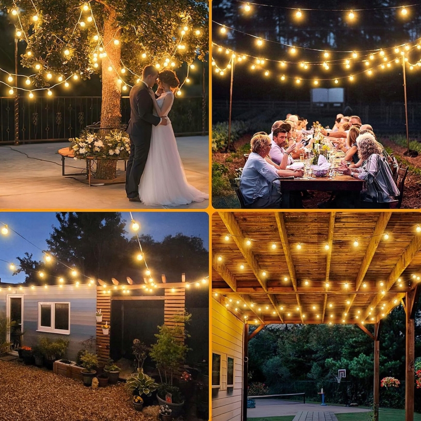 LED-himmennettävä ulkokoristevaloketju 25xE12/1W/24/230V 17,5 m IP65 musta + kaukosäädin