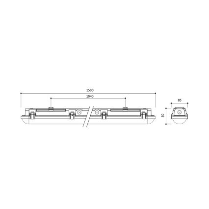 Himmennettävä tekninen LED-valaisin LED/35/44/53/60W/230V IP66 150 cm