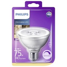 Himmennettevä LED-polttimo Philips E27/9,5W/230V 2700K