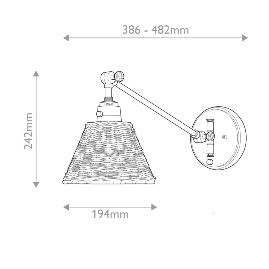 Hinkley - Seinäspotti ARTI 1xE27/60W/230V musta/ruskea