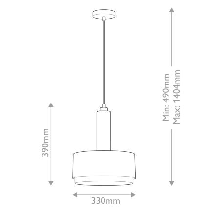 Hinkley - CEDRIC tangolla varustettu kattokruunu 2xE27/60W/230V halkaisija 33 cm kulta/musta