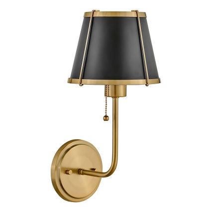 Hinkley - Seinävalaisin CLARKE 1xE27/40W/230V messinki/musta