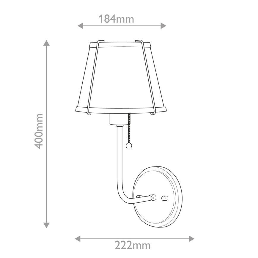 Hinkley - Seinävalaisin CLARKE 1xE27/40W/230V messinki/valkoinen