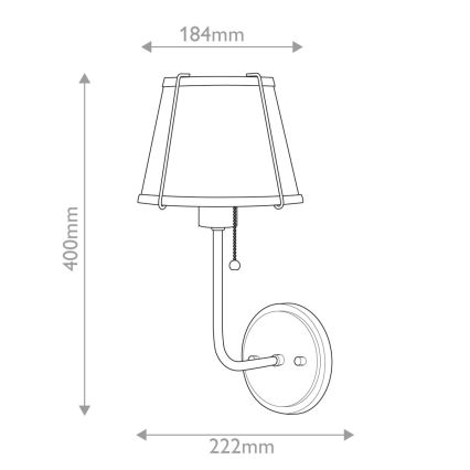 Hinkley - Seinävalaisin CLARKE 1xE27/40W/230V kiiltävä kromi/valkoinen