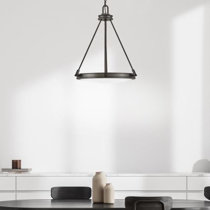 Hinkley - Ketjulla roikkuva kattokruunu COLLIER 4xE14/40W/230V, halkaisija 54,3 cm, musta