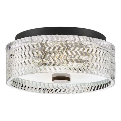 Hinkley - Kattovalo ELLE 2xE27/60W/230V halkaisija 30,5 cm musta