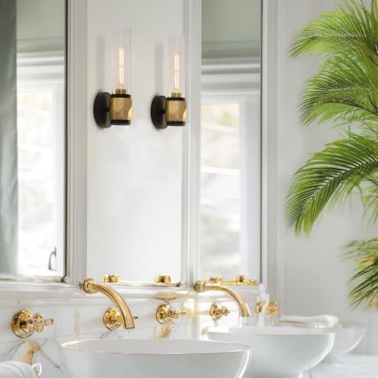 Hinkley - Kylpyhuoneen seinävalaisin ELLISON 1xE27/40W/230V IP44 kulta